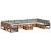 Set divani con cuscino 11 pcs Grigio Naturale e Chiaro - Foto miniatura 3