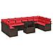 Set Divano da Giardino 11 pcs Marrone Rattan in Polipropilene - Foto miniatura 1