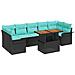 Set Divano da Giardino con archiviazione 8 pcs Nero Poly Rattan - Foto miniatura 1