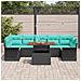 Set Divano da Giardino con archiviazione 8 pcs Nero Poly Rattan - Foto miniatura 3
