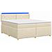 Letto box spring con materasso Crema 200 x 200 cm Tessuto - Foto miniatura 1