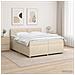 Letto box spring con materasso Crema 200 x 200 cm Tessuto - Foto miniatura 2