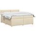Letto box spring con materasso Crema 200 x 200 cm Tessuto - Foto miniatura 3