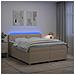 Letto box spring con materasso Crema 200 x 200 cm Tessuto - Foto miniatura 4
