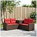 Set di divani 5 pz Marrone e Rosso Rattan sintetico e Acciaio - Foto miniatura 7