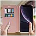 Custodia Iphone Xr Custodia A Libro Porta-carte Funzione Supporto - Rosa - Foto miniatura 3