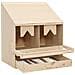 Casetta Cova per Galline 2 Scomparti 63x40x65 cm Legno di Pino - Foto miniatura 2