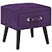 Comodino Viola Scuro 40x35x40 Cm In Velluto - Foto miniatura 1