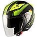 Jet Moto Casco Scooter Doppia Visiera Ece22-05 Certificato Nero Opaco Fluo L - Foto miniatura 6