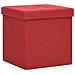 Sgabello Con Contenitore Pieghevole Rosso Vino In Simil Lino - Foto miniatura 1