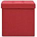 Sgabello Con Contenitore Pieghevole Rosso Vino In Simil Lino - Foto miniatura 6
