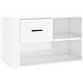 Scarpiera Bianco Lucido 80x35x45 Cm In Legno Multistrato - Foto miniatura 2