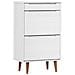 Scarpiera Bianca 59,5x35x103 Cm Legno Massello Di Pino - Foto miniatura 2