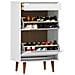 Scarpiera Bianca 59,5x35x103 Cm Legno Massello Di Pino - Foto miniatura 3