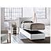 Letto Singolo Gemma, Letto Contenitore Con Rivestimento In Tessuto, 100% Made In Italy, Apertura Frontale, Adatto Per Materasso Cm 80x200, Bianco - Foto miniatura 2