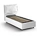 Letto Singolo Gemma, Letto Contenitore Con Rivestimento In Tessuto, 100% Made In Italy, Apertura Frontale, Adatto Per Materasso Cm 80x200, Bianco - Foto miniatura 4