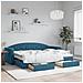 Divano Letto Estraibile Con Cassetti Blu 80x200 Cm Velluto - Foto miniatura 1
