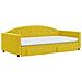Divano Letto Estraibile Con Cassetti Giallo 100x200cm Velluto - Foto miniatura 8