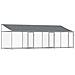 Gabbia Cani con Tetto e Porte Grigia 6x2x2 m in Acciaio Zincato - Foto miniatura 1