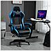 Sedia Da Gaming Con Altezza Regolabile E Schienale Reclinabile, 65x65x121-129 Cm, Blu E Nero - Foto miniatura 2