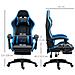 Sedia Da Gaming Con Altezza Regolabile E Schienale Reclinabile, 65x65x121-129 Cm, Blu E Nero - Foto miniatura 3