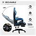 Sedia Da Gaming Con Altezza Regolabile E Schienale Reclinabile, 65x65x121-129 Cm, Blu E Nero - Foto miniatura 6