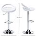 Set 2 Sgabelli da Bar Girevoli con Poggiapiedi, Altezza Regolabile Base in Acciaio Seduta in ABS, Bianco - Foto miniatura 5