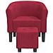 Poltrona Cabriolet Con Poggiapiedi Rosso Vino In Velluto - Foto miniatura 3