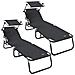 Lettini Prendisole 2 pcs con Tetto Nero Tessuto Oxford 600D - Foto miniatura 1