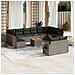 Set Divani da Giardino 13 pz con Cuscini Grigio in Polyrattan - Foto miniatura 2