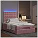 Struttura Letto Pouf con Materasso Rosa 120x200 cm Velluto - Foto miniatura 3