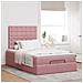 Struttura Letto Pouf con Materasso Rosa 120x200 cm Velluto - Foto miniatura 4