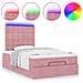 Struttura Letto Pouf con Materasso Rosa 120x200 cm Velluto - Foto miniatura 5