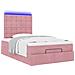 Struttura Letto Pouf con Materasso Rosa 120x200 cm Velluto - Foto miniatura 6