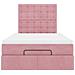 Struttura Letto Pouf con Materasso Rosa 120x200 cm Velluto - Foto miniatura 8