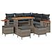 Set Divano da Giardino con cuscino 9 pcs Grigio Poly Rattan - Foto miniatura 1