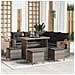 Set Divano da Giardino con cuscino 9 pcs Grigio Poly Rattan - Foto miniatura 2