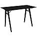 Scrivania Vojens Nera Con Gambe In Legno Naturale, 120×60×75 Cm - Foto miniatura 1