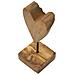 Scultura Cuore Piccolo In Teak Riciclato Pezzo Unico - Foto miniatura 3