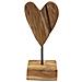 Scultura Cuore Piccolo In Teak Riciclato Pezzo Unico - Foto miniatura 4