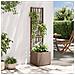 Vaso da Giardino con Trellis Marrone 36 x 36 x 140 cm PP - Foto miniatura 2