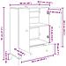 Credenza Bianco Lucido 66 x 34,5 x 95 cm Legno ingegnerizzato - Foto miniatura 7