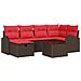 Set Divano da Giardino con cuscino 7 pcs Marrone polyrattan - Foto miniatura 1