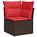 Set Divano da Giardino con cuscino 7 pcs Marrone polyrattan - Foto miniatura 8