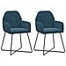Sedie da pranzo 2 pcs Velluto (V) Blu 55 x 50 x 84 cm - Foto miniatura 1