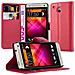 Custodia Compatibile Con Htc One M4 Mini In Rosso Carminio - Coperchio Protettiva Con Chiusura Magnetica, Funzione Stand E Tasca Per Le Carte - Foto miniatura 1