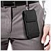 Custodia Da Cintura Verticale Per Smartphone, in Nylon Oxford, Moschettone Nera - Foto miniatura 2