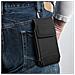 Custodia Da Cintura Verticale Per Smartphone, in Nylon Oxford, Moschettone Nera - Foto miniatura 4