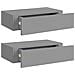 Scaffali Con Cassetti Da Parete 2pz Grigio 40x23,5x10 Cm In Mdf - Foto miniatura 2