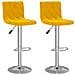Sgabelli Da Bar 2 Pz Giallo Senape In Velluto - Foto miniatura 2